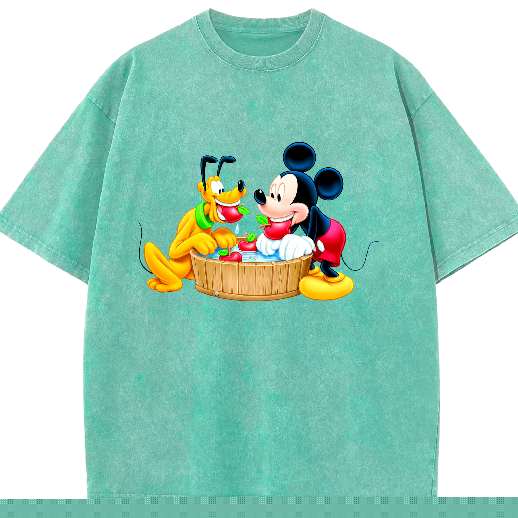 （画像用） ミッキーマウス Mickey Mouse 綿100% ヴィンテージ風 半袖Tシャツ（フロントプリント）